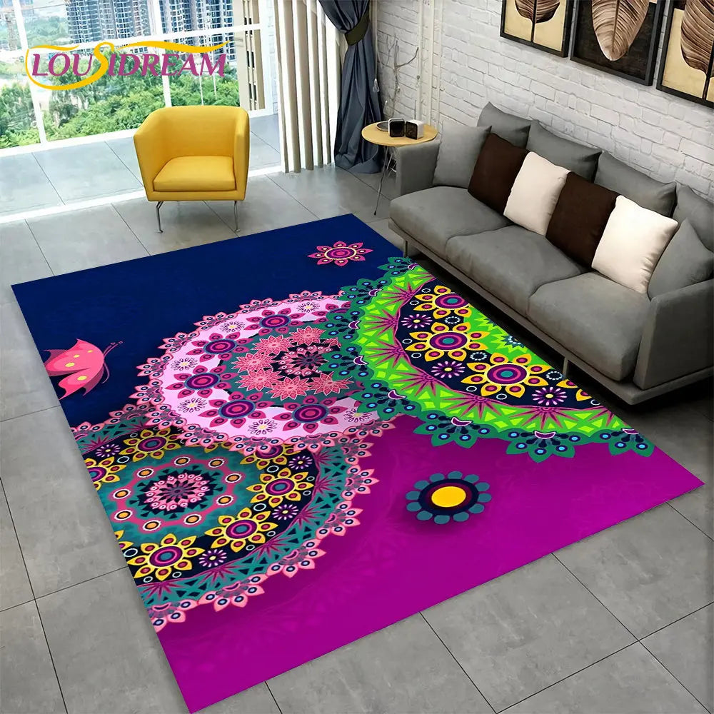 3D Bohemia Mandala Geometric Area Rug - Kitchen Decor