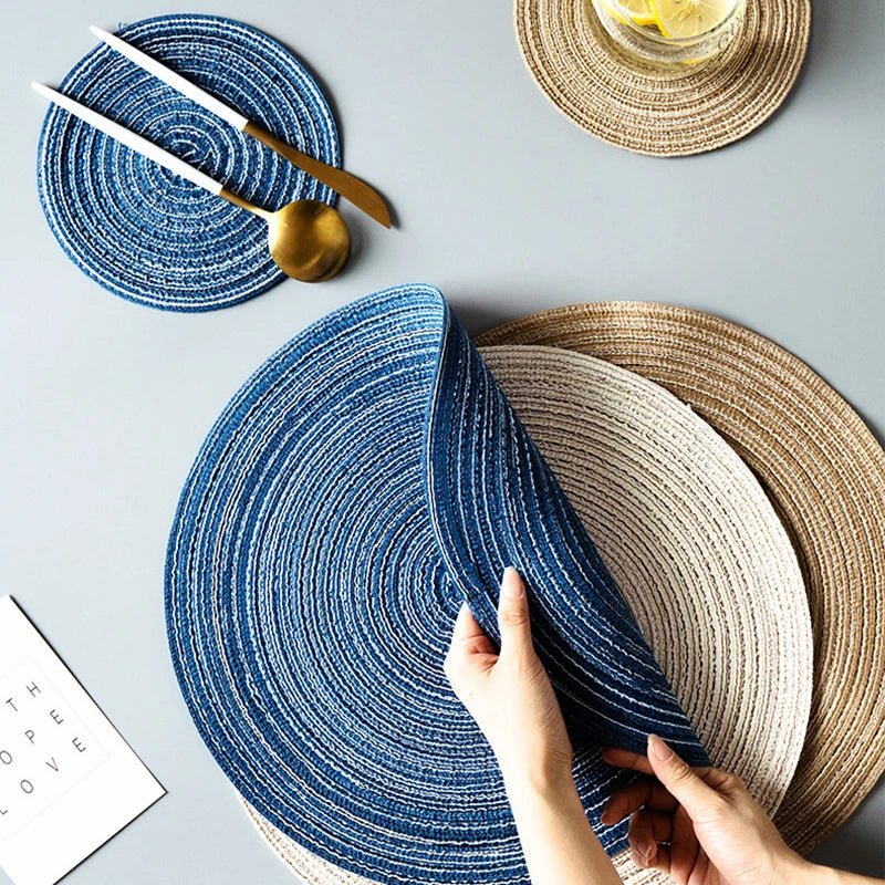 Hand Woven Heat-resistant Nordic Style Round Table Mat