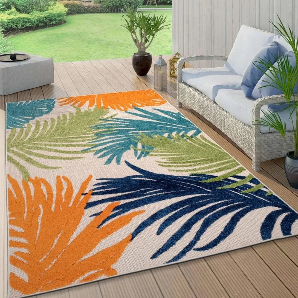 Summer Vibe Outdoor Contemporary Floral Elegance Area Rugs