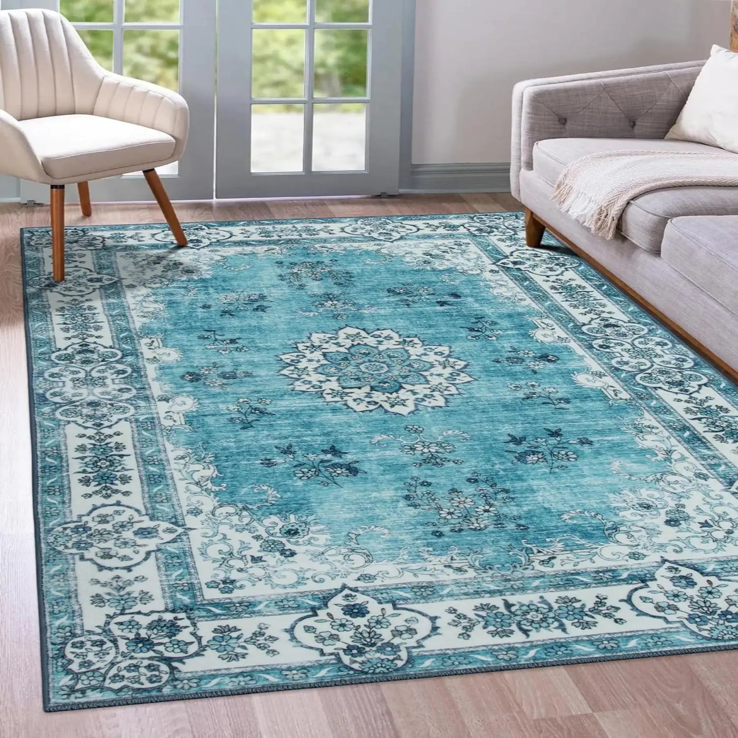 Bohemian Vintage Crystal Velvet Carpet Home Bedroom Carpet - Rectangle Rugs