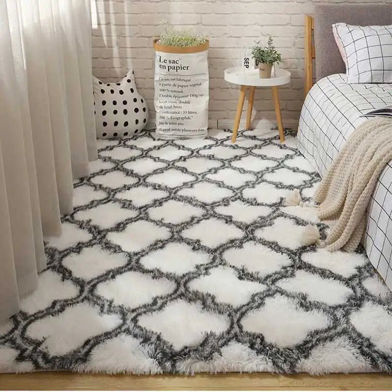 Fluffy Soft White Shaggy Rug for Home Decoration