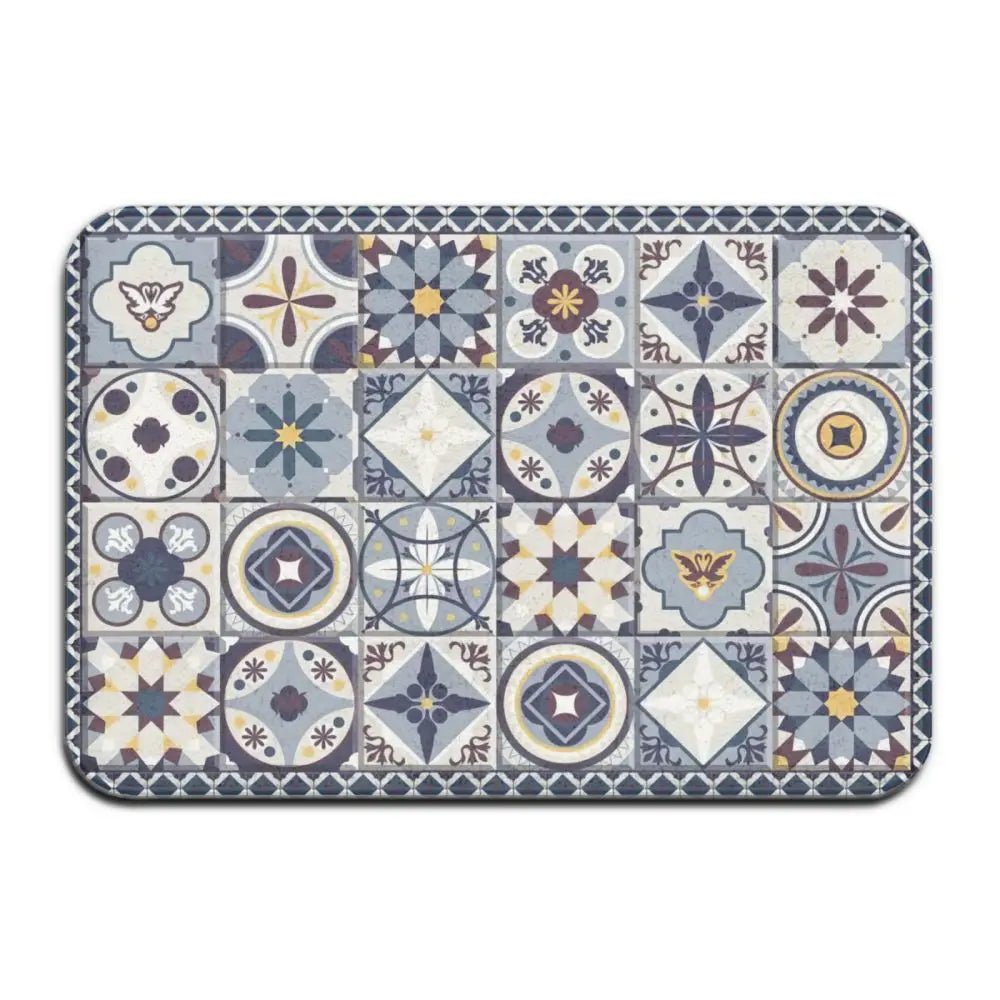 Bohemian Mandala Flower Polyester Rug-Non-slip Floor Mat