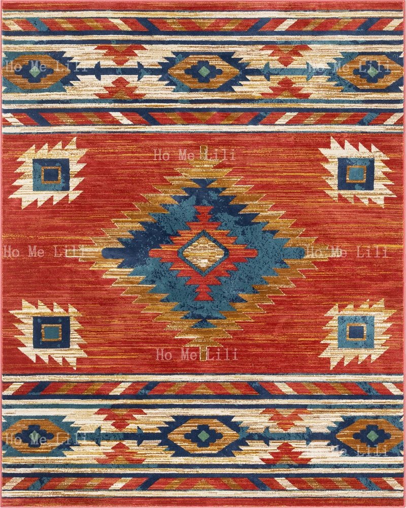 Indian Feathers Bohemian Southwestern Traditional Medallion Area Rugs