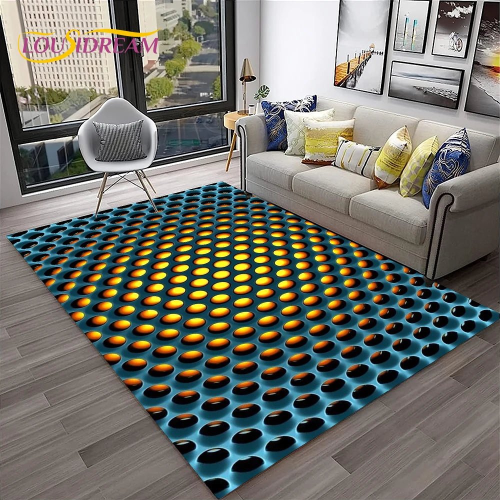 Simple Metal Mesh Geometric Luxury Carpet Rug for Home Living Room