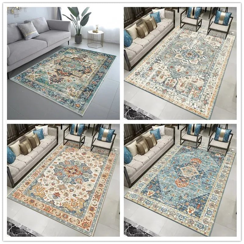 Vintage Carpet For Living Room Non-Slip Parlour Sofa Big Size Area Rugs Soft Home Hallway Balcony Bathroom Bedroom Floor Mats