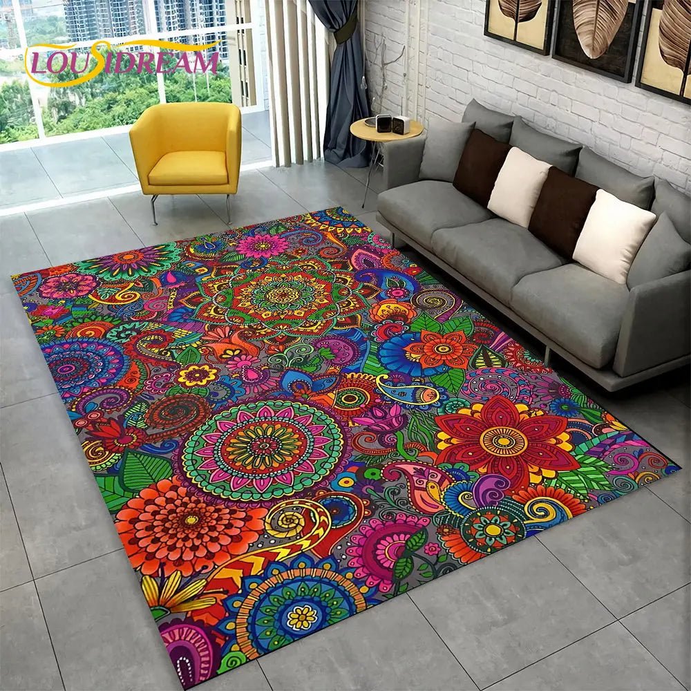 Bohemian style geometric design Area Rug for living room