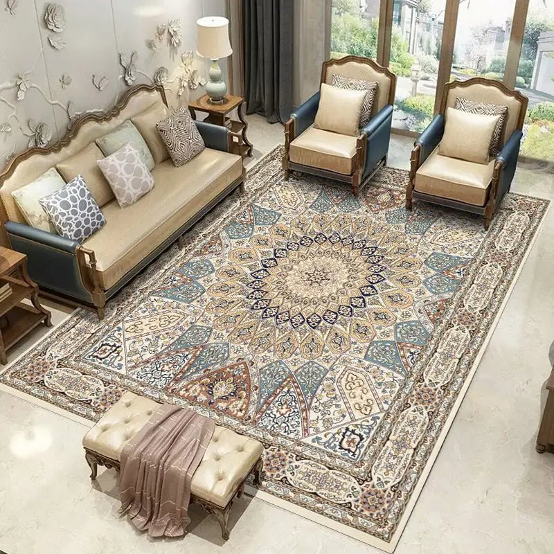 100% Polyester Retro Carpets for Living Room - Persian Moroccan Decoration