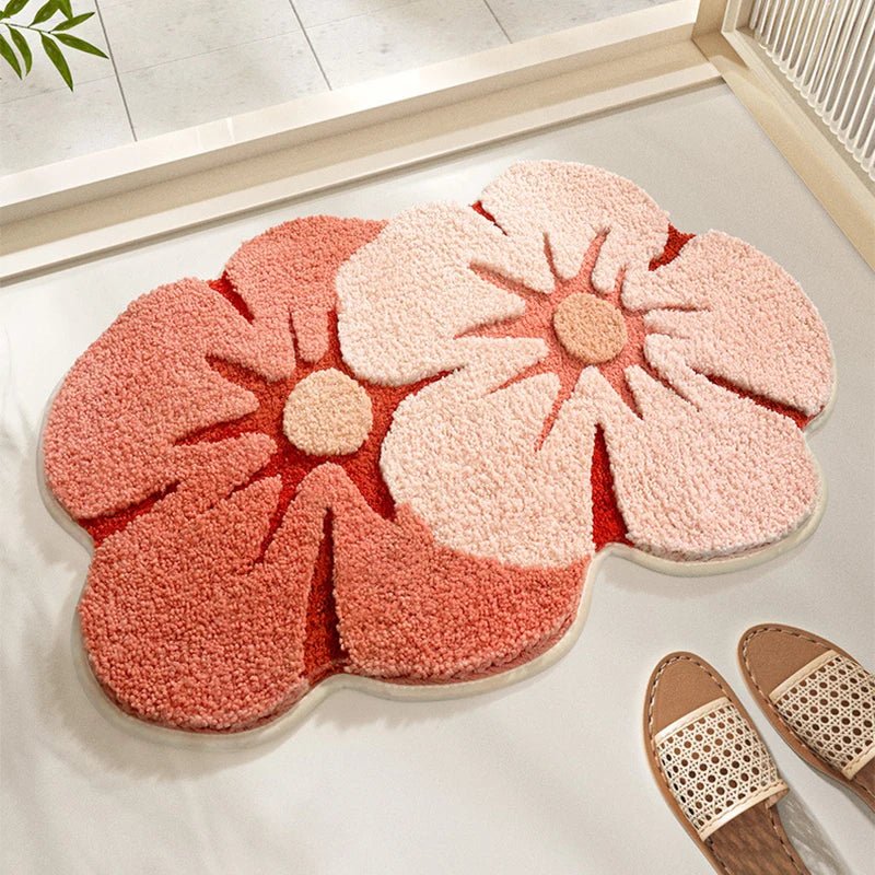 Forest Patterned Flocked Modern Bedside Plush Carpet