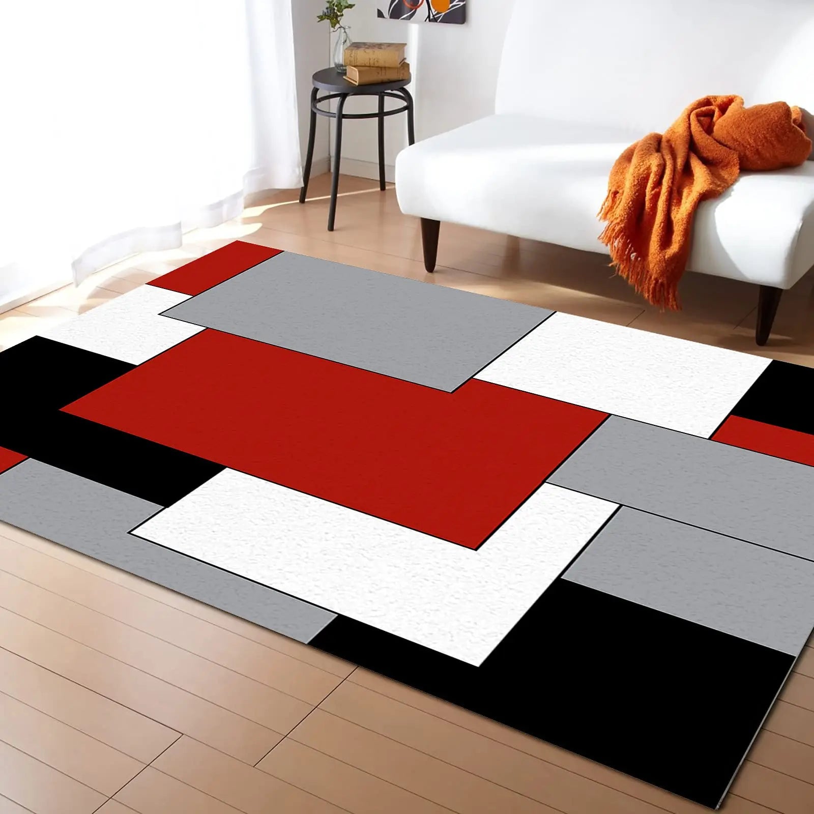 Abstract Geometric Area Rugs Indoor Non-Slip Rectangle Rug