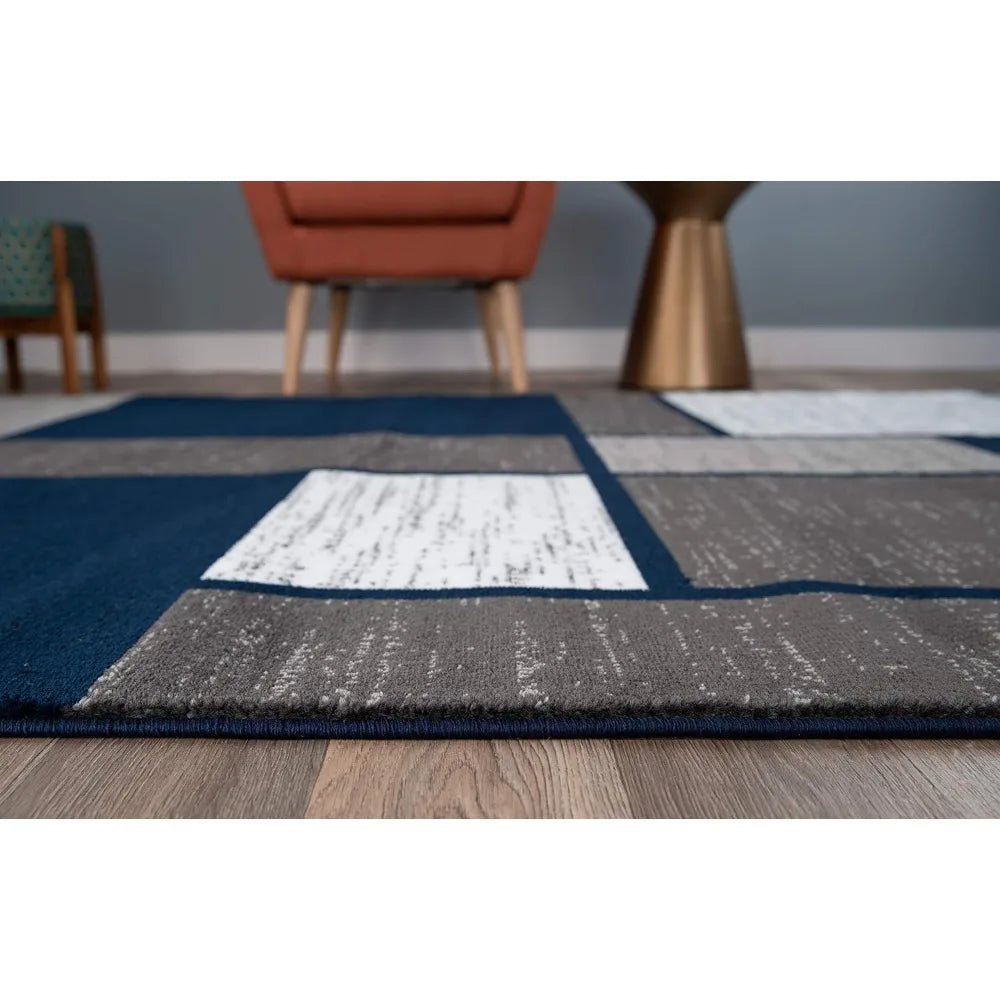 Modern Box Design Stain Resistant Area Rugs