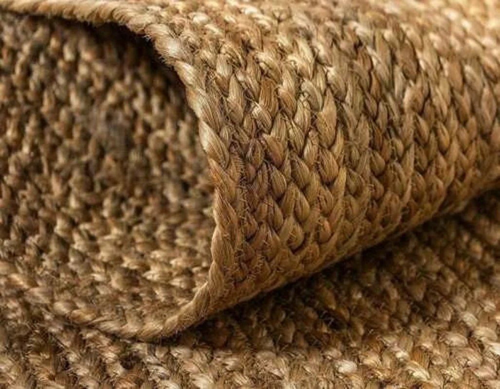 Natural Braided Jute Rug  Reversible Modern Living Area Outdoor Rugs