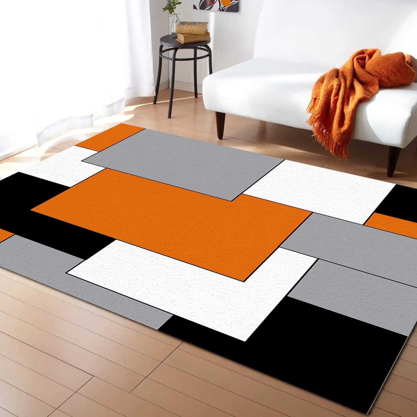 Abstract Geometric Area Rugs Indoor Non-Slip Rectangle Rug