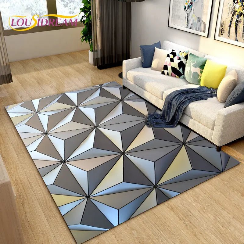 3D Abstract Geometric Visual Illusion Area Rug - Modern Inspired