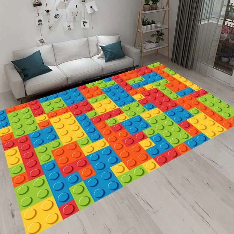 3D Colorful Geometric Block Toys Area Rugs