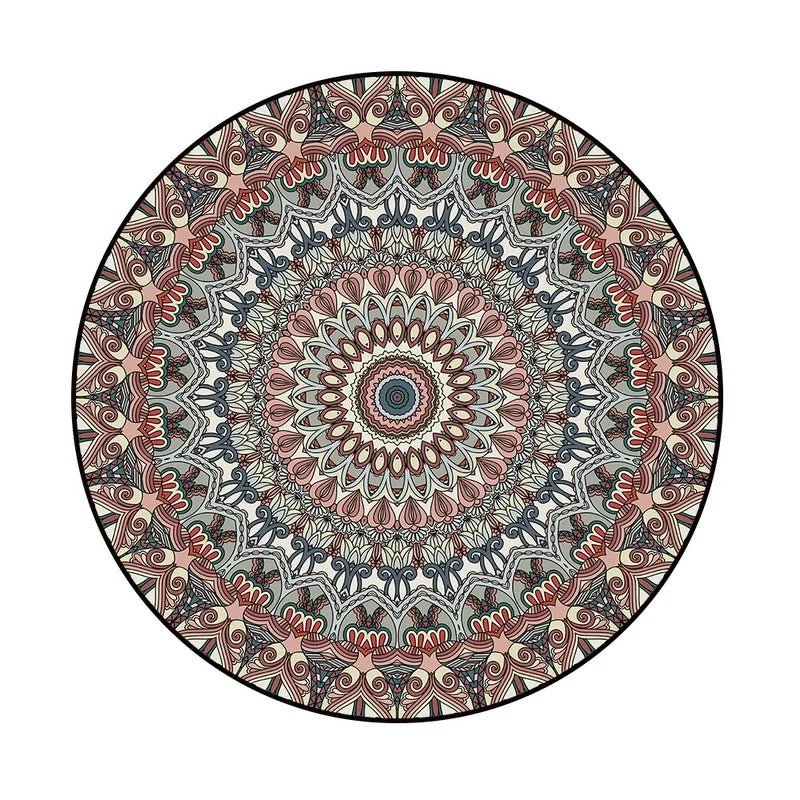 Bohemia Mandala Round Carpet For Living Room - Geometric Ethnic Style