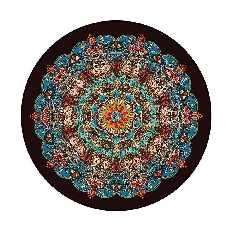 Bohemia Mandala Round Carpet For Living Room - Geometric Ethnic Style