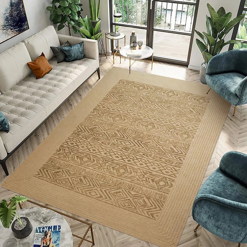 Living Room Carpet Natural Jute Traditional Hand Knitting Home Decoration Printed Rug