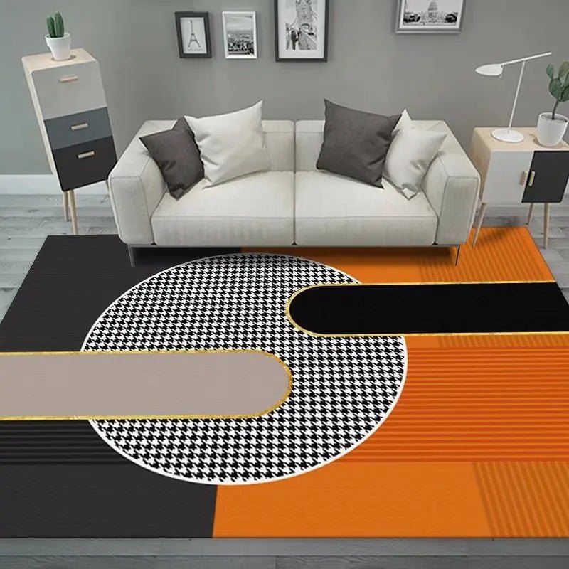 Soft Orange Living Room Washable Cloakroom Floor Large Area Rugs - Home Decor