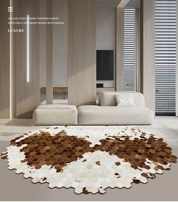 Cowhide Irregular High-end Nordic Living Room Fur Floor carpet