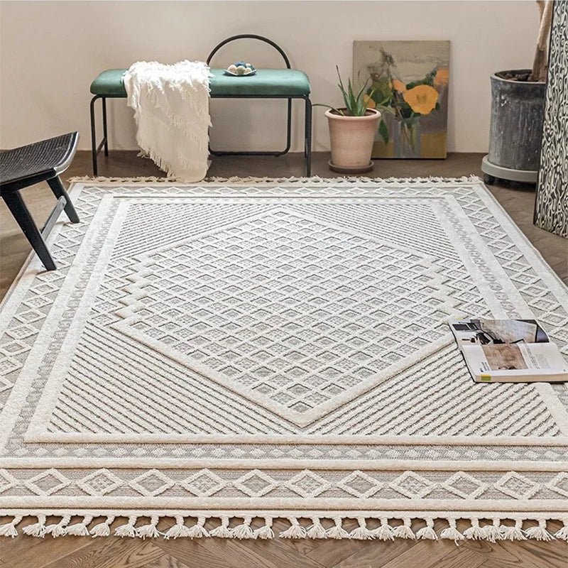 Tassel Woven Simple Home Decorative Morocco Large Area Rug