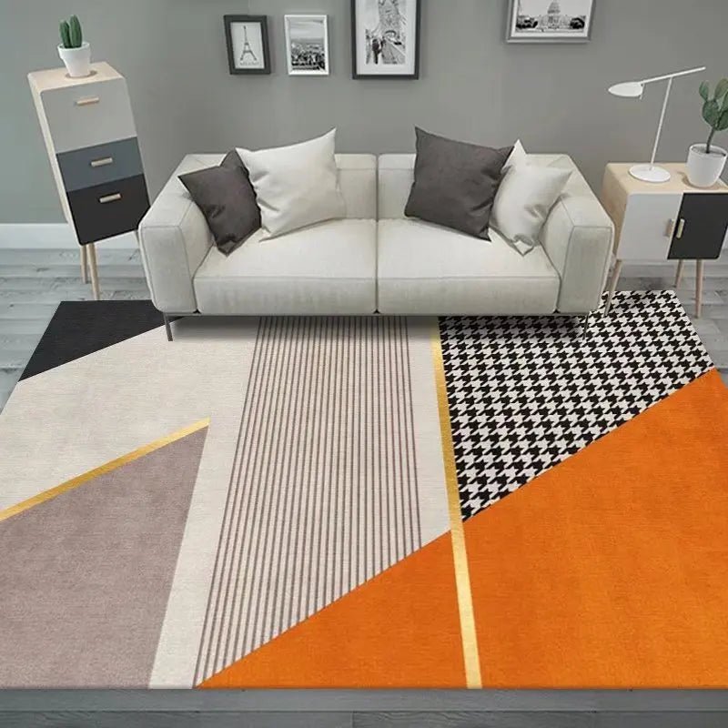 Soft Orange Living Room Washable Cloakroom Floor Large Area Rugs - Home Decor