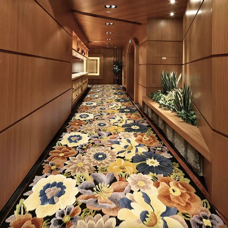 Bohemian Style Hallway Long Rugs for Hotel Corridor Wedding Area