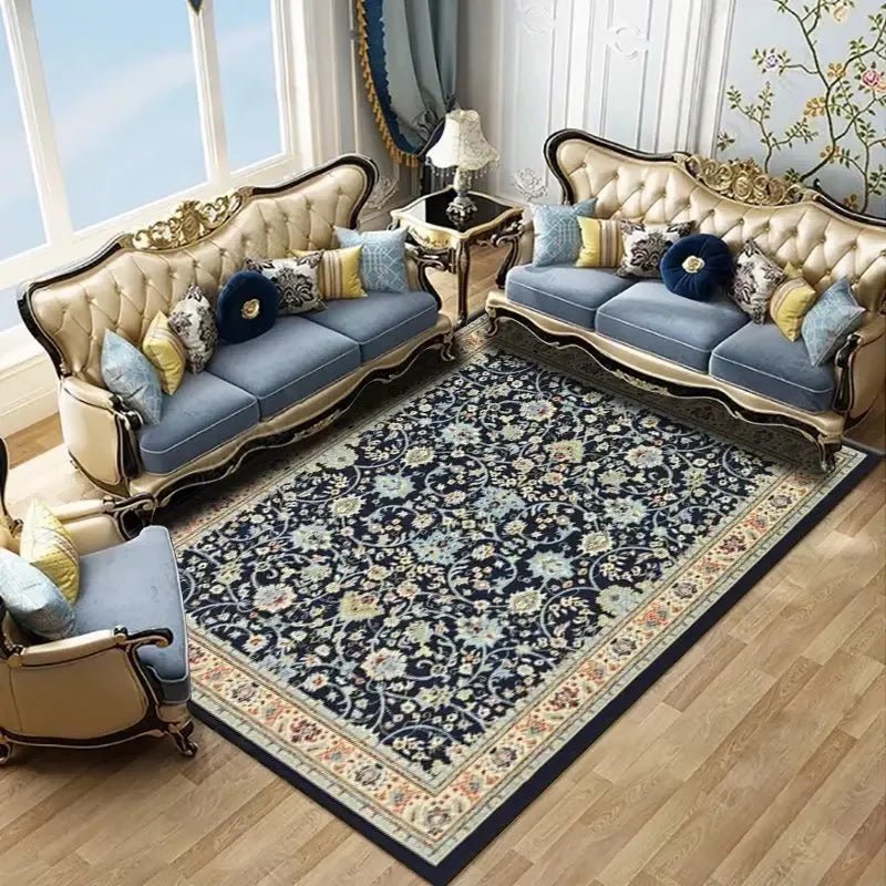 Classical Bohemian Carpet for Living Room Decoration Black Bedroom Large Area Rugs Ins Persian Style Washable Floor Study Mats