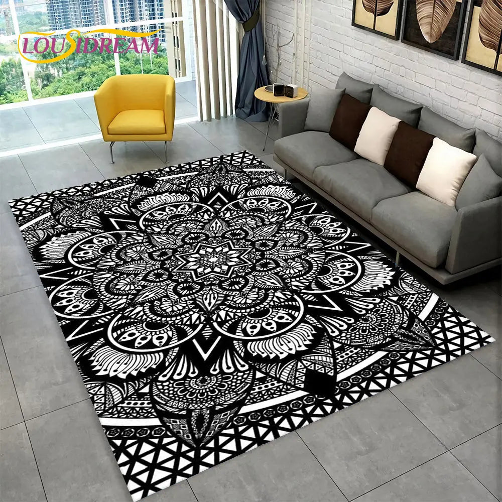 Bohemian style geometric design Area Rug for living room