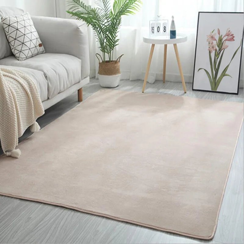 Gray Coral Fleece Non-Slip Carpet for Living Room and Bedrooms