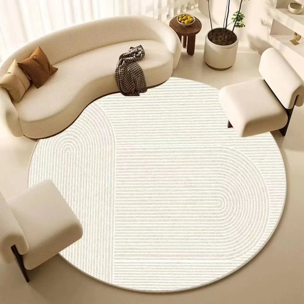 Nordic Geometric Circular Carpet Simple Lines For Living Room - Luxury Rugs