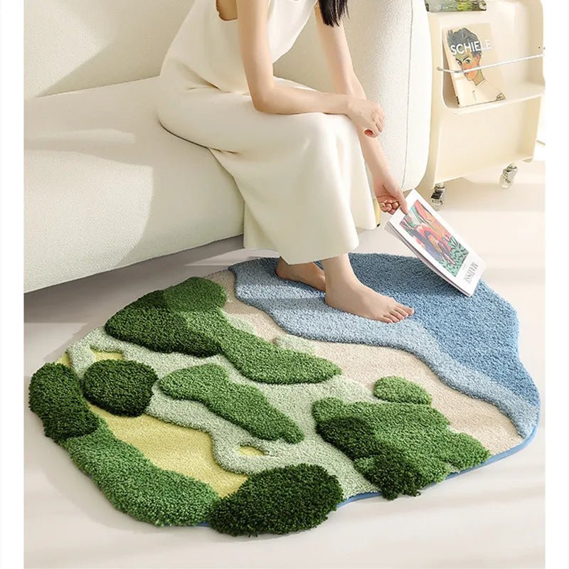 Non Slip Thickened plush Moss Bedroom Carpet