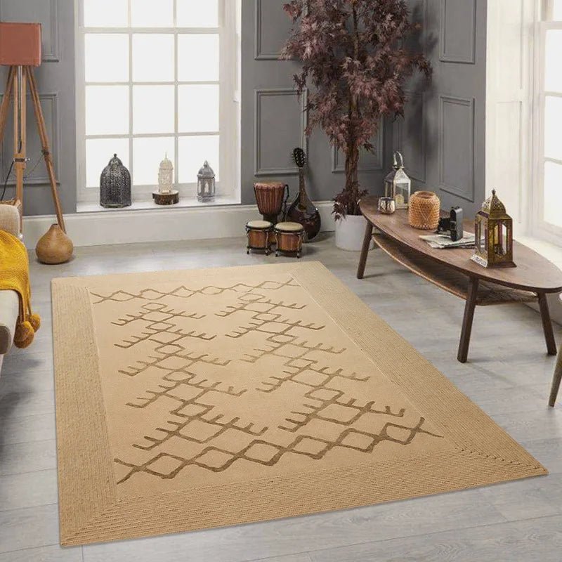 Living Room Carpet Natural Jute Traditional Hand Knitting Home Decoration Printed Rug