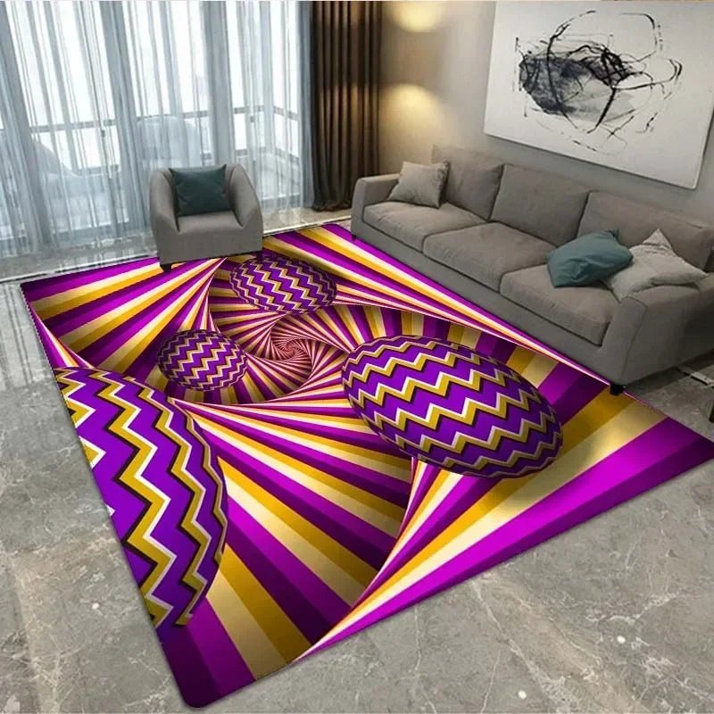 Abstract Geometric 3D Vortex Illusion Entrance Floor Mat