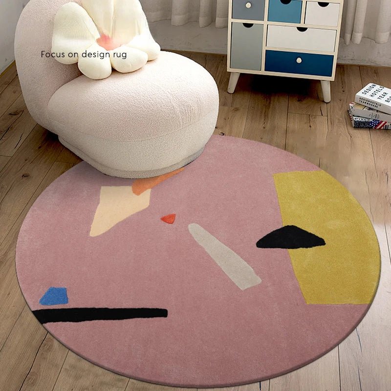 Children's Room Bedside Plush Round Carpets - Durable & 100% Polyester