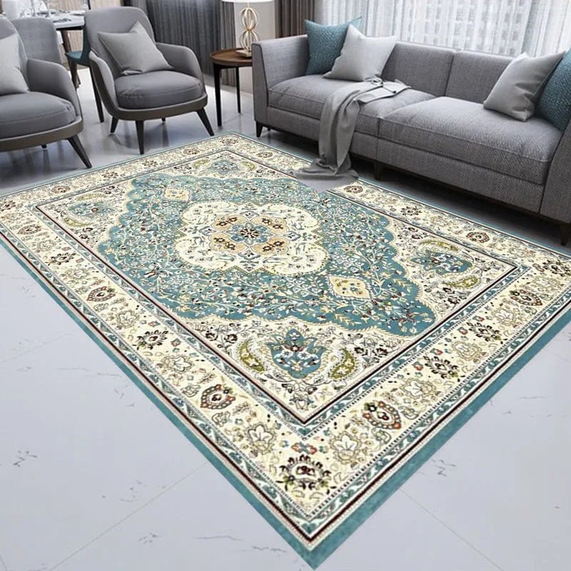 Traditional Bohemian Palace Flower Light Green European Standard Area Rugs