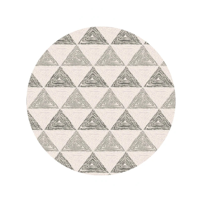 Morocco Round Lounge Chair Area Rug - Soft Non-Slip Light Color