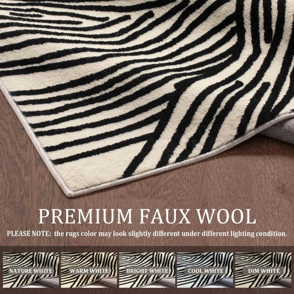 Nonslip Modern Soft Faux Wool Indoor Contemporary Rugs