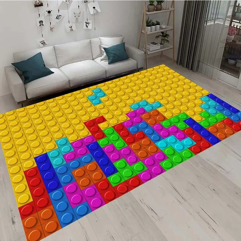 3D Colorful Geometric Block Toys Area Rugs