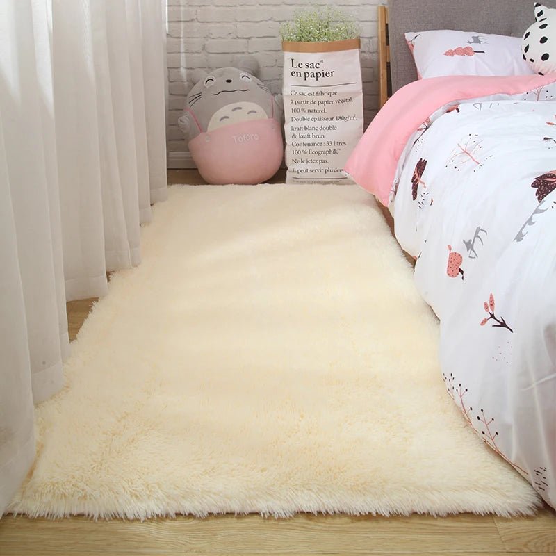 Fluffy Soft White Shaggy Rug for Home Decoration