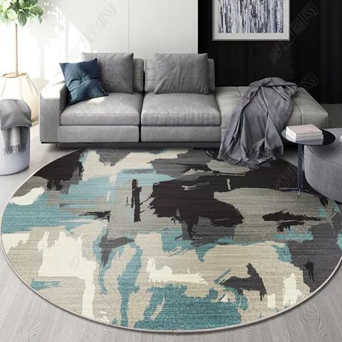 Nordic Geometric Round Carpets for Living Room - Washable Square Rugs