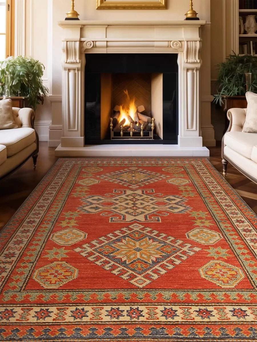 Exquisite American Vintage Crystal Velvet Large Area Living Room Rug