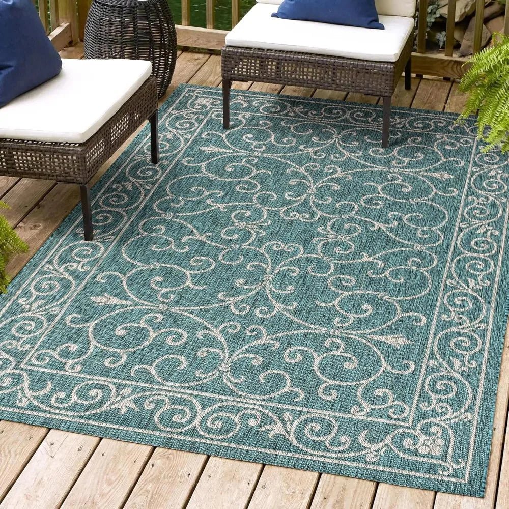 Charleston Vintage Filigree Textured Weave Indoor/Outdoor - 100% Polyester