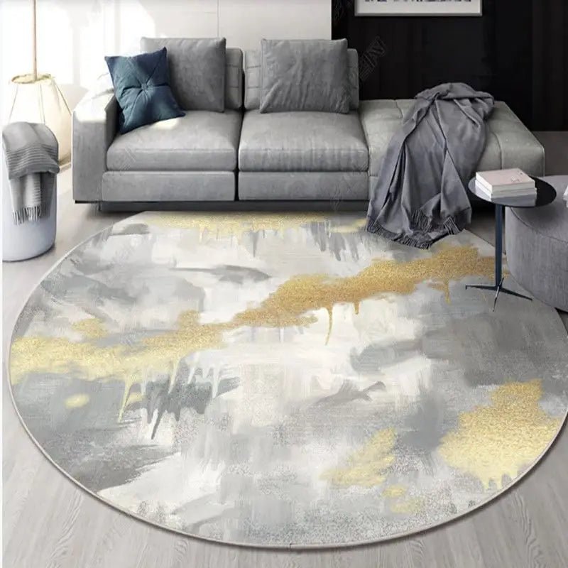 Nordic Geometric Round Carpets for Living Room - Washable Square Rugs