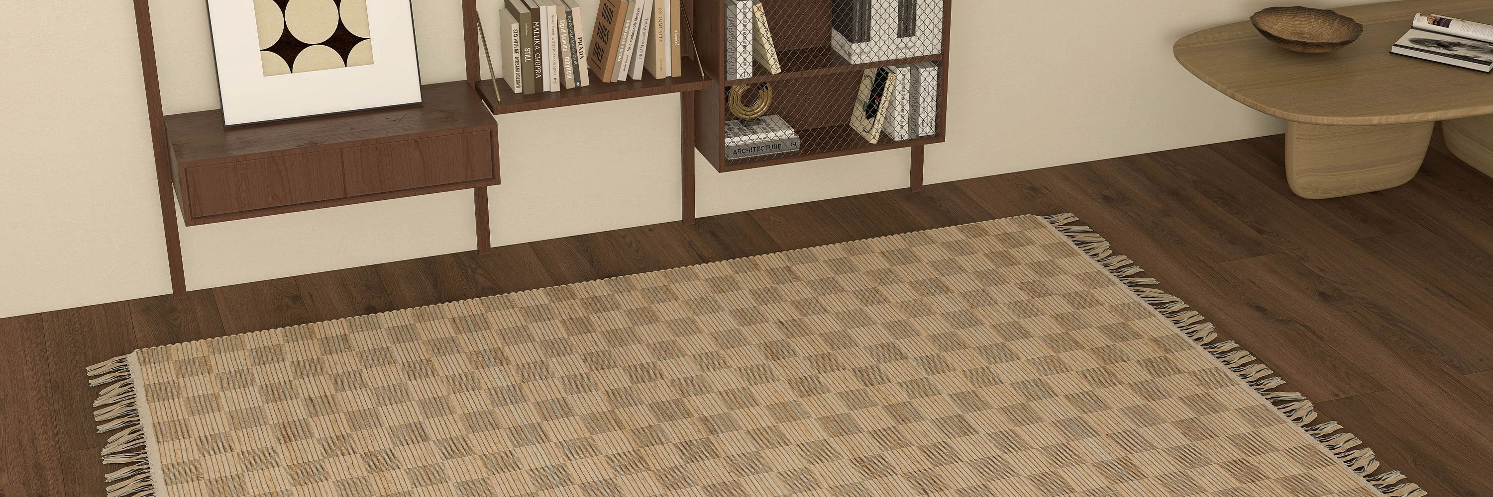 checkerboard jute rug