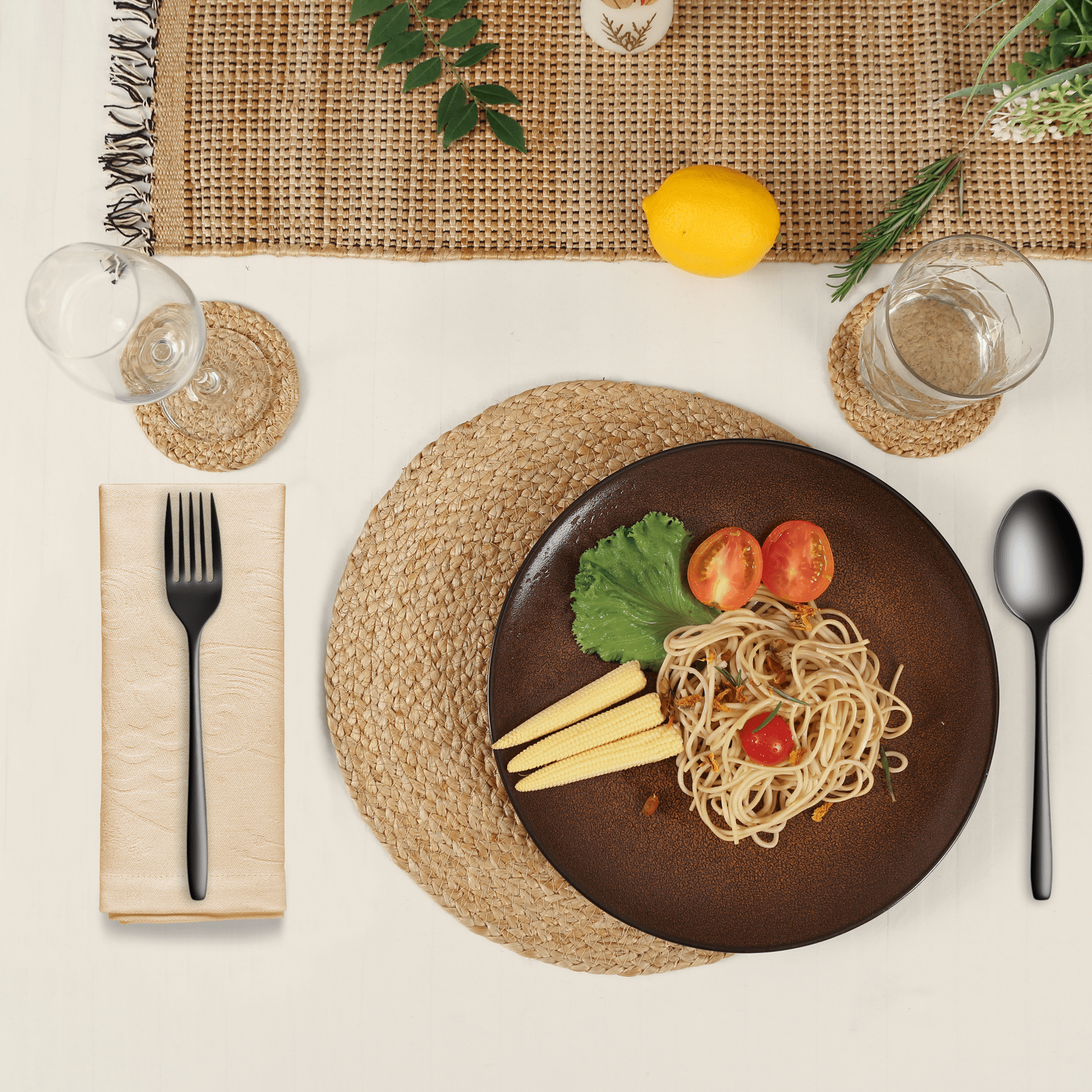 Round Jute Placemats, Set of 12 – 100% Natural 13x13 Inch Non-Slip Handcrafted Boho Farmhouse Mats for Dining Table and Kitchen Décor
