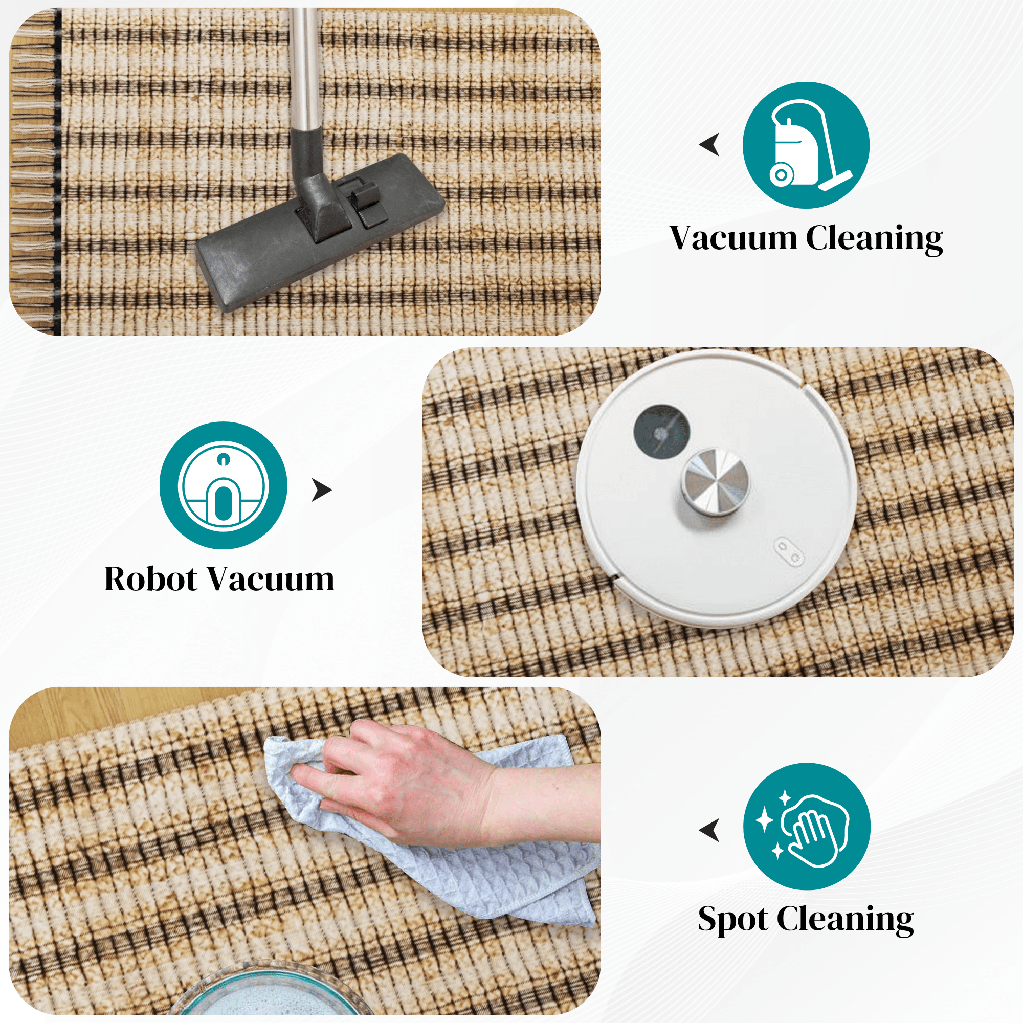 Eco Crave Jute Area Rug, 6'x9' Handwoven Braided Natural Fiber Carpet – Durable 0.5-Inch Thick Rug for Living Room, Bedroom, Kitchen, Dining, and Farmhouse Décor