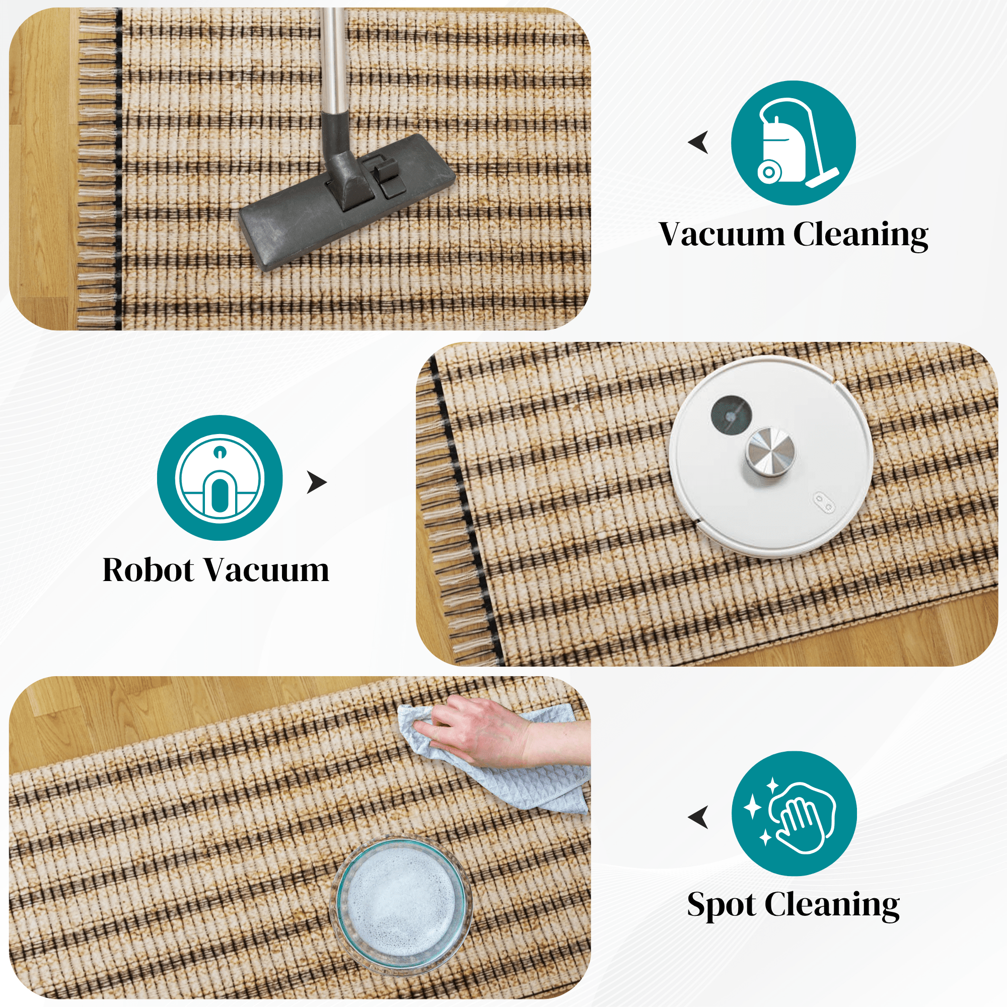 Handwoven Jute Area Rug, 9'x12' – Eco-Friendly Vintage Modern Natural Carpet for Living Room, Bedroom, Dining, and Entryway Décor