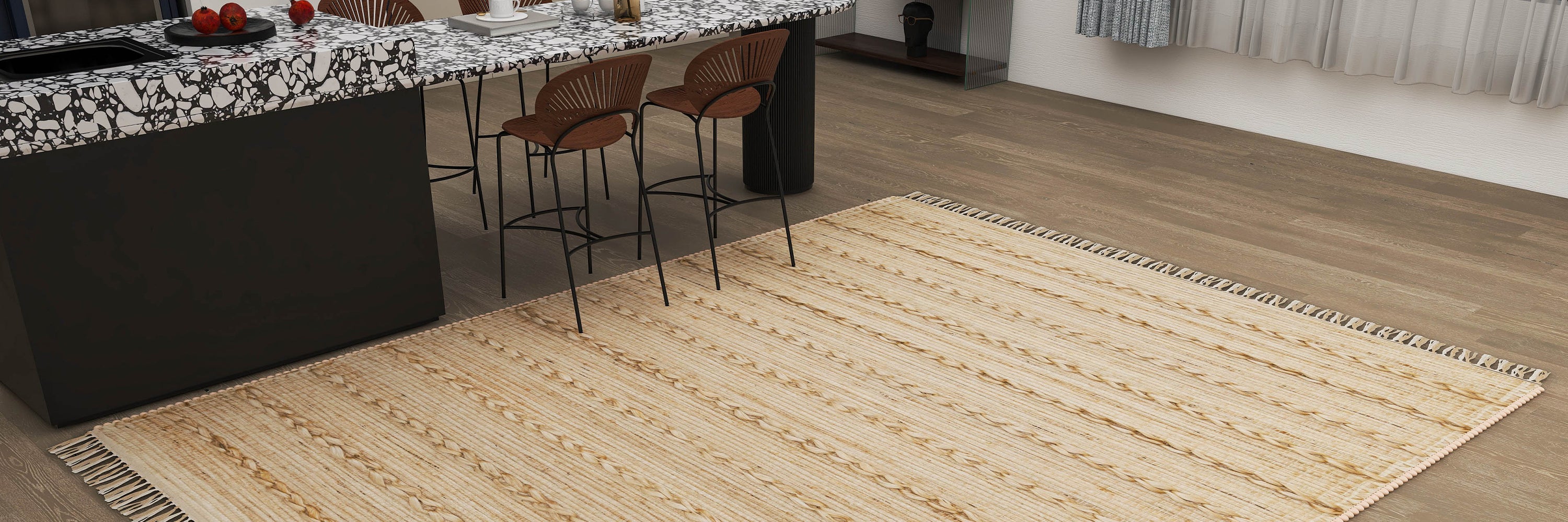 jute rug dining room