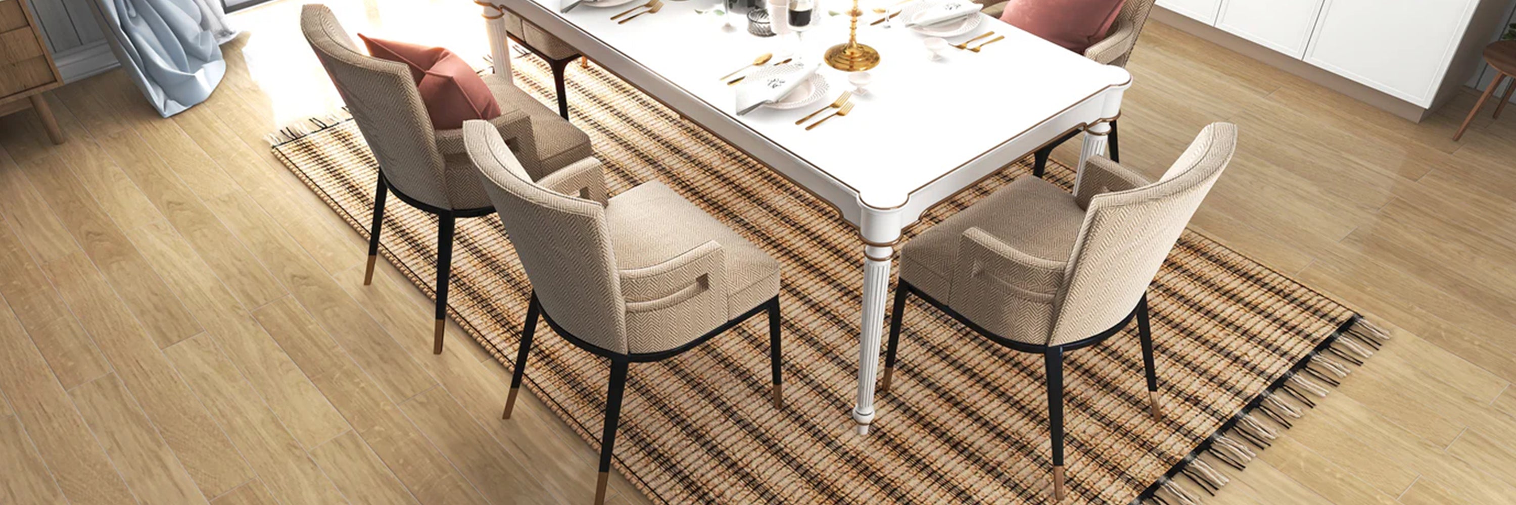 jute rug in dining room