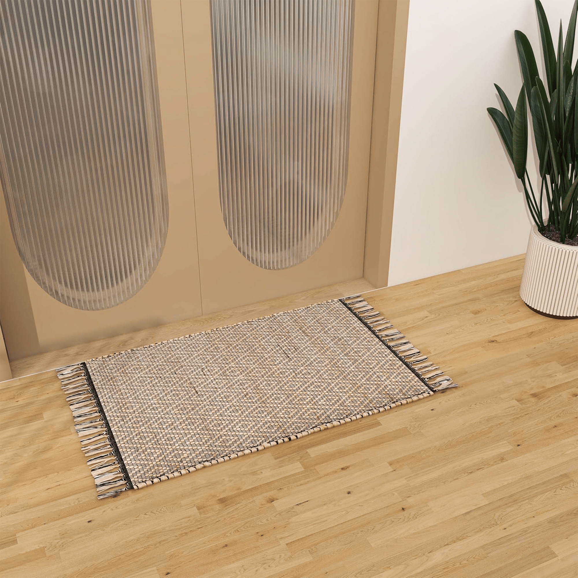 Eco Crave Jute Rug, 2'x3' – Natural Handwoven Low-Pile Area Carpet for Entryway, Kitchen, and Bathroom – Premium Modern Indoor Décor Accent